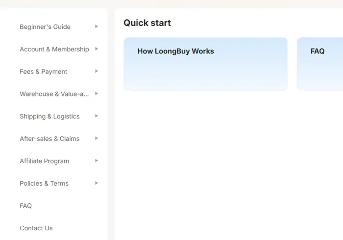 Official help centre sections